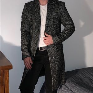 Black textured Zara overcoat